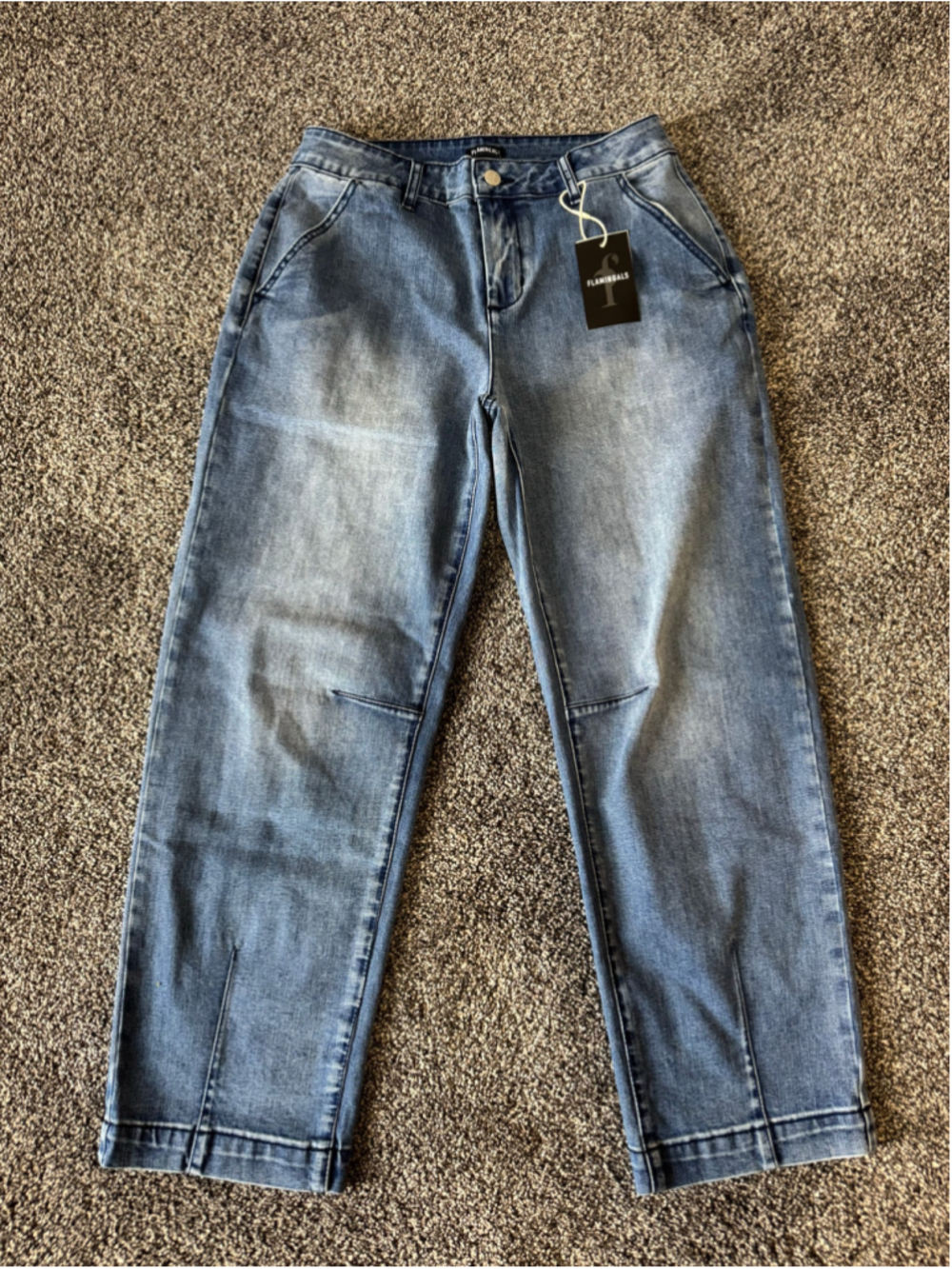 Women's Flamingals Barrel Legged Ankle Jeans Blue Sz Medium (8/10)
